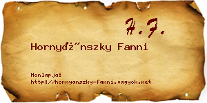 Hornyánszky Fanni névjegykártya