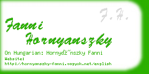 fanni hornyanszky business card